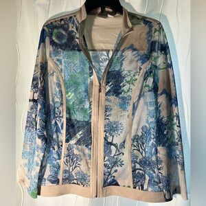 L/12 Chicos Weekend sheer zip-up jacket Chicos sizing 2 is a L/12